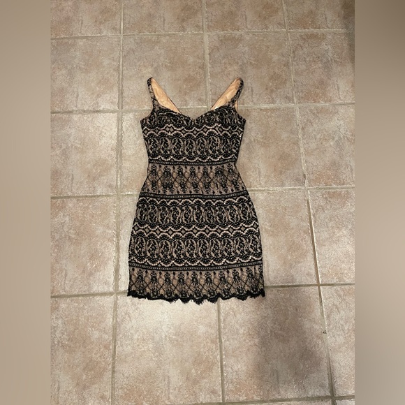 Macy's Black Lace Mini Dress - Picture 1 of 10